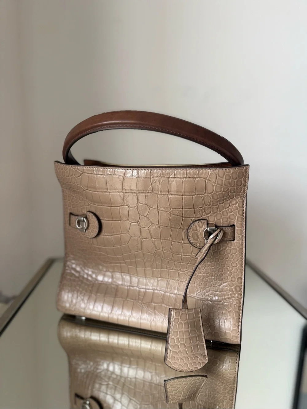 Tory Burch Small Lee Radziwill Embossed Double Bag $1,098
